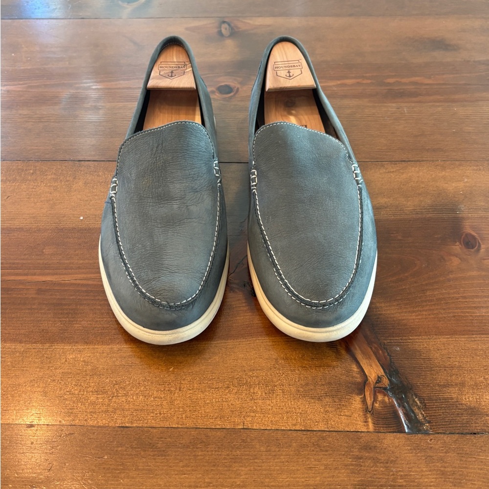 Johnnie-O Gray/Blue Leather Loafers - 13
